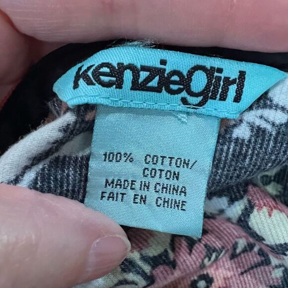 Kenzie‎ Girl Corduroy Mixed Print Midi Skirt Floral Studded - Picture 3 of 9